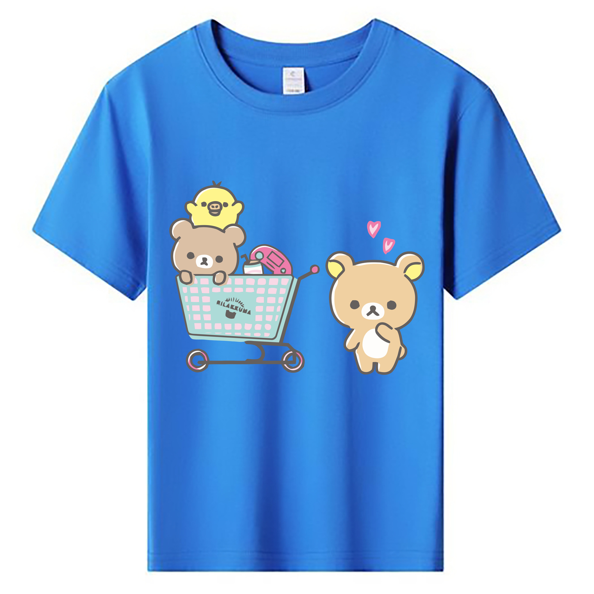 （画像用） リラックマ リラックマ キイロイトリ Rilakkuma Korilakkuma Kiiroitori 綿100％キッズTシャツ（フロントプリント）